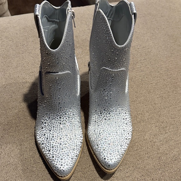 Sparkling Silver Ankle Booties - Picture 2 of 3